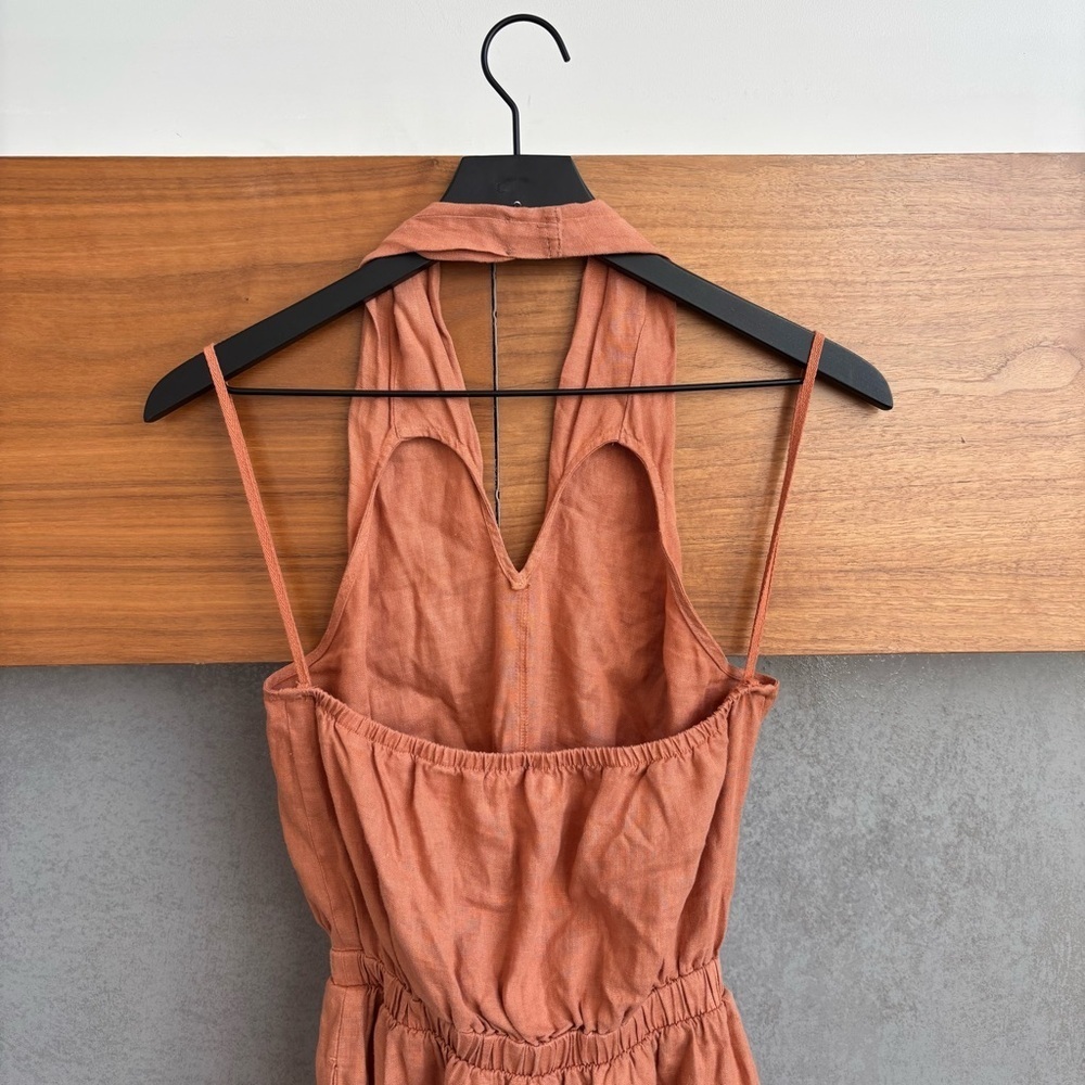 Anthropologie Cloth & Stone Linen Cross-Halter Maxi Dress, Size XS - Picture 11 of 16